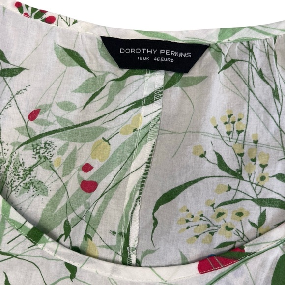 DOROTHY PERKINS FLORAL PEPLUM TANK COTTAGECORE BOTANICAL GARDEN PARTY - SIZE 18 - Picture 5 of 14